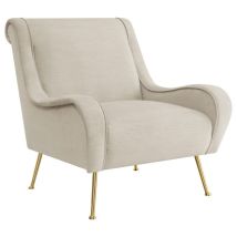 Coaster Fine Furniture 903043 Ricci - Upholstered Saddle Arm Accent Chair - Stone