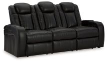 Signature Design by Ashley® 9070315 Caveman Den - Midnight - Power Reclining Sofa With Adj Headrest