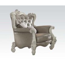 ACME 52127 Versailles - Chair - Vintage Gray PU & Bone White