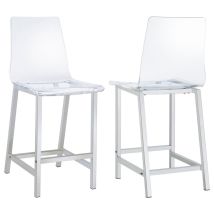 CoasterEssence 100265 Juelia - Counter Chair (Set of 2) - Chrome And Clear Acrylic