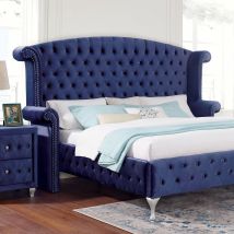 Furniture of America CM7150BL-CK-BED Alzir - California King Bed - Blue