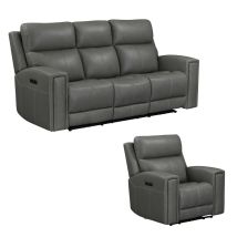 Liberty Furniture 7021LG-UPH-SOREC Liberty Furniture 7021LG-UPH-SOREC Camden - Sofa & Recliner - Aline Light Gray