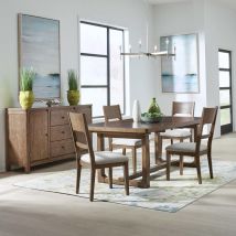 Liberty Furniture 105-CD-5TRS Harmony - 5 Piece Trestle Table Set - Brownstone