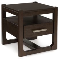 Ashley Furniture T856-2 Breckington - Square End Table - Dark Brown