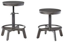 Signature Design by Ashley® D440-324 Torjin - Gray - Swivel Stool (Set of 2)