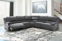 Signature Design by Ashley® 36505S17 Clonmel - Charcoal - 5-Piece Power Reclining Sectional With Armless Recliner