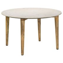 Coaster Fine Furniture 703718 Aldis - Round Marble Top Coffee Table - White And Natural