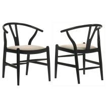Coaster Fine Furniture 108482 Crestmont - Wood Wishbone Dining Side Chair (Set of 2) - Black