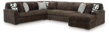 Ashley Furniture 98104S3 Ashley Furniture 98104S3 Midnight-Madness - 4-Piece Sectional With RAF Corner Chaise - Chocolate
