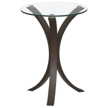 CoasterEveryday 902867 Edgar - Round Glass Top Accent Side Table - Cappuccino