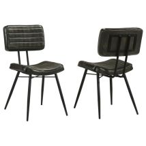 CoasterEssence 110652 Misty - Leather Upholstered Dining Chair (Set of 2) - Espresso