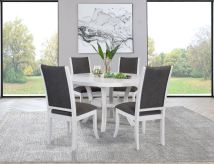 Coaster Fine Furniture 109330-S5 Judd - 5 Piece Round Wood Dining Table Set - Pearl White