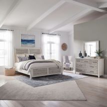 Liberty Furniture 142-BR-QSLDM Backroads - 3 Piece Bedroom Set (Queen Sleigh Bed, Dresser & Mirror) - Weathered White
