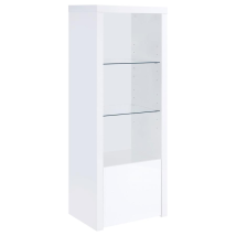 Coaster Fine Furniture 704254 Jude - 3-Shelf Engineered Wood Media Tower - High Gloss White