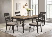 Coaster Fine Furniture 108221-S5 Bridget - 5 Piece Rectangular Dining Set - Charcoal Sand
