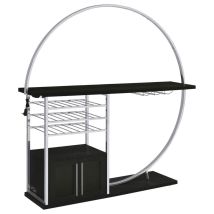 Coaster Fine Furniture 182799 Risley - 2-Door Circular LED Home Bar Cabinet - Dark Charcoal
