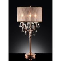 Furniture of America L95126T Cecelia - Table Lamp - Hanging Crystal - Copper
