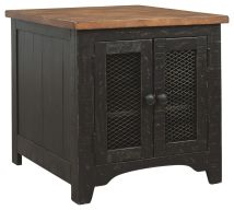 Ashley Furniture T468-3 Valebeck - Rectangular End Table - Black / Brown