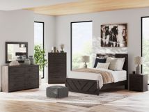 Ashley Furniture B3789/31/36/46/55/86/92(2) Ashley Furniture B3789/31/36/46/55/86/92(2) Prendonea - 7 Pc. - Dresser, Mirror, Chest, Full Panel Bed, 2 Nightstands - Charcoal