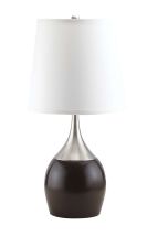 ACME 40025 Willow - Table Lamp (Set of 4) - Brushed Silver, Espresso