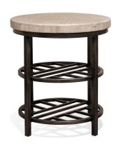 Riverside Furniture 77708 Riverside Furniture 77708 Capri - Round Side Table - Alabaster Travertine