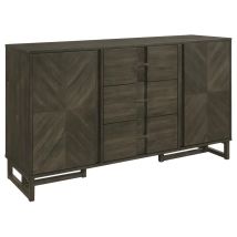 Coaster Fine Furniture 107965 Kelly - 3-Drawer Storage Dining Sideboard Buffet - Dark Gray