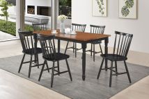 Coaster Fine Furniture 183041-S7 Hollyoak - 7 Piece Rectangular Dining Set - Walnut And Black