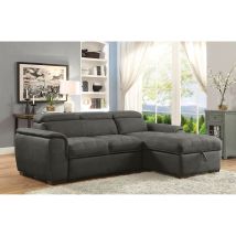 Furniture of America CM6514BK-SECT Patty - Sectional - Graphite
