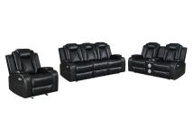 New Classic 23-U1769VB-3PM New Classic 23-U1769VB-3PM Orion II - Power P2 3 Piece Sofa & Loveseat & Chair - Black