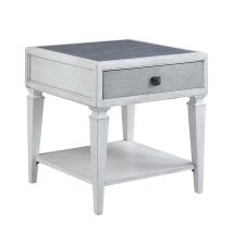 ACME LV01053 Katia - End Table - Rustic Gray & Weathered White Finish
