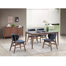 ACME DN02313 Bevis - Side Chair (Set of 2) - Blue & Walnut