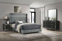 Coaster Fine Furniture 224991Q-S4 Lucia - 4 Piece Queen Bedroom Set - Gray And Black