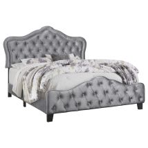 CoasterEssence 315871KE Bella - Upholstered Eastern King Panel Bed - Gray