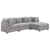 CoasterElevations 551511-S4A Cambria - Upholstered 4 Piece Modular Sectional Sofa - Gray