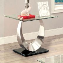 Furniture of America CM4726E-TABLE Orla - End Table - Satin Plated / Black