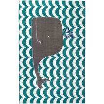 Furniture of America RG8201 Baron - 5' x 8' Area Rug Whale - Teal / Gray