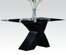 ACME 71110 Pervis - Dining Table - Black & Clear Glass