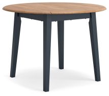 Signature Design by Ashley® D399-15 Gesthaven - Natural / Blue - Round Dining Room Drop Leaf Table