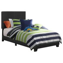 CoasterEveryday 300761T Dorian - Upholstered Twin Panel Bed - Black