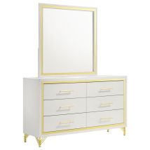 Coaster Fine Furniture 224733M Lucia - 6-Drawer Dresser With Mirror - White