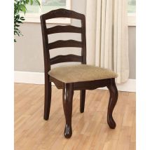 Furniture of America CM3109SC-DK-2PK Townsville - Side Chair (Set of 2) - Dark Walnut / Tan