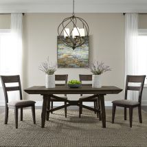 Liberty Furniture 152-CD-5TRS Double Bridge - 5 Piece Trestle Table Set - Dark Brown