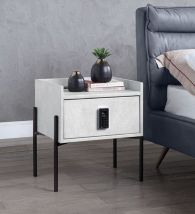 ACME BD00557 Metis - Nightstand - Vintage White Top Grain Leather