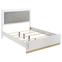 Coaster Fine Furniture 224771Q Caraway - Wood Queen LED Panel Bed - White
