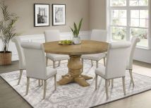 Coaster Fine Furniture 180200-S7B Florence - 7 Piece Round Dining Table Set - Rustic Honey