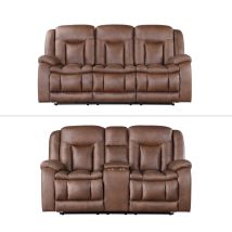 New Classic 22-2505B-2PM New Classic 22-2505B-2PM Morello - 2 Piece P1 Sofa & Loveseat With Power Footrest - Brown