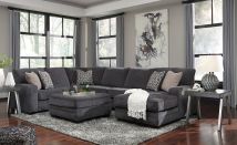Benchcraft® 72600/66/34/17/08 Benchcraft® 72600/66/34/17/08 Tracling - 4 Pc. - Right Arm Facing Corner Chaise 3 Pc Sectional, Ottoman - Slate