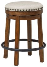 Ashley Furniture D546-124 Valebeck - UPH Swivel Stool - Brown / Black