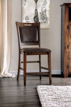 Furniture of America CM3061PC-2PK Wichita - Counter Height Chair (Set of 2) - Distressed Dark Oak
