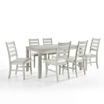 New Classic 40-D1652-D6C New Classic 40-D1652-D6C Pascal - Rectangle Dining Table With 6 Chairs - Driftwood